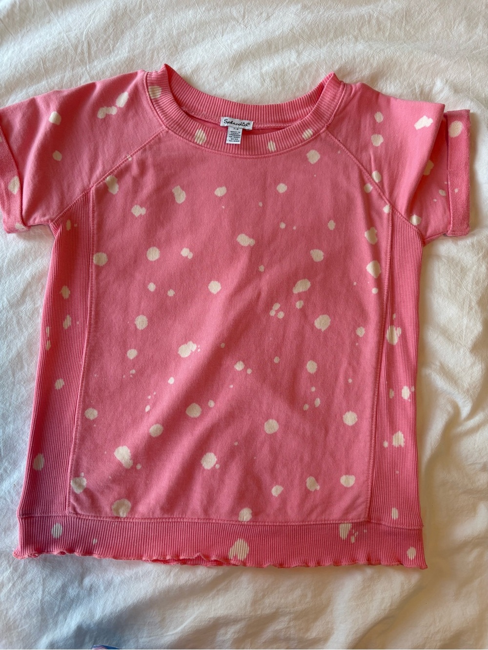 Splendid Pink Short-Sleeve Dot Print Tee